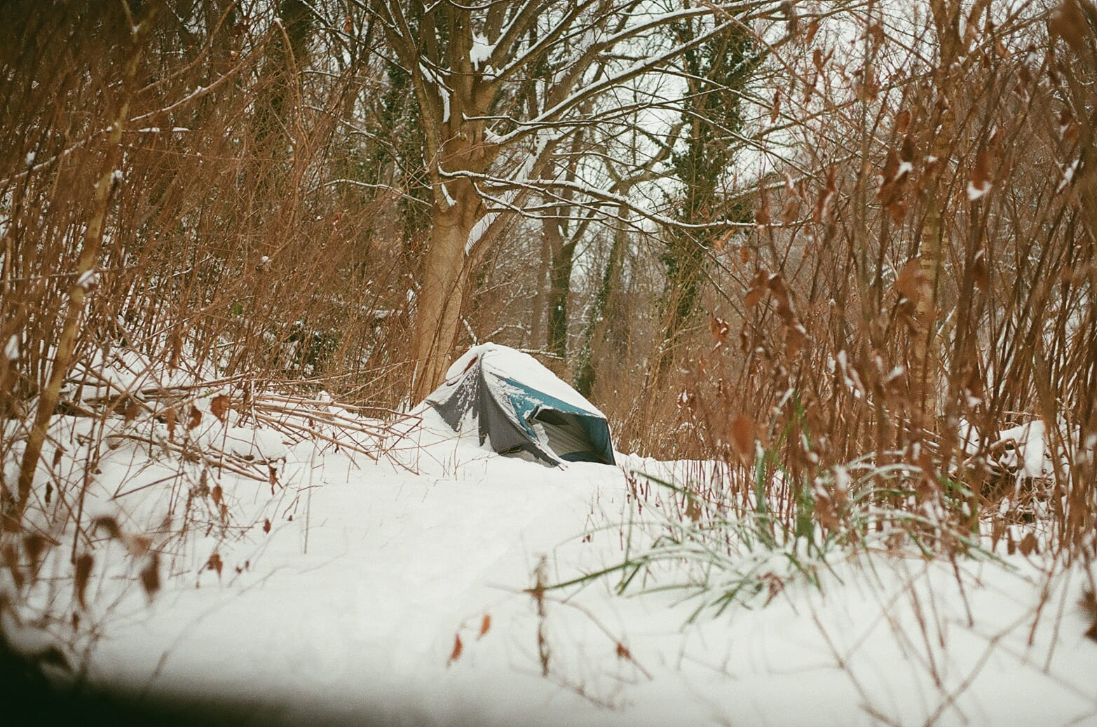 tent in snow
